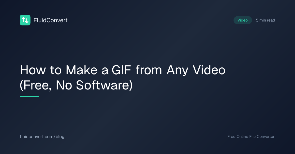 How to Make a GIF from Any Video (Free, No Software) | FluidConvert