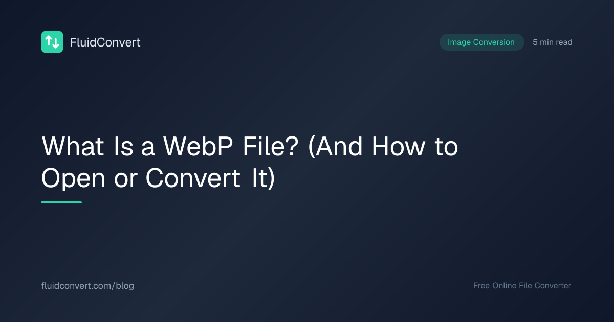 What Is a WebP File? (And How to Open or Convert It) | FluidConvert